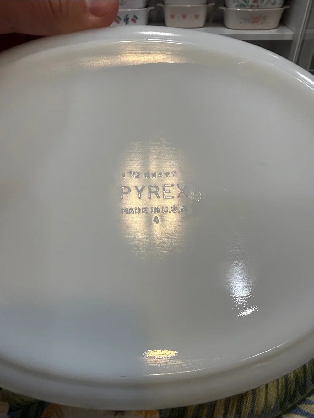 Pyrex White Divided Casserole Dish with Black Starburst Pattern Compass